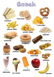 English Worksheet: Snack food poster