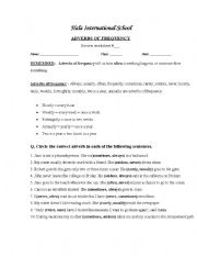 English Worksheet: adverbs of frequency