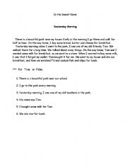 English worksheet: Reading