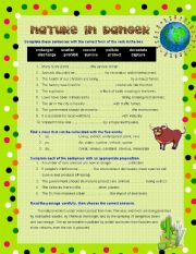 English Worksheet: NATURE IN DANGER