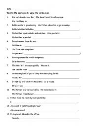 English Worksheet: gerunds & Infinitives with answers