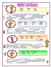 English Worksheet: PRESENT CONTINUOUS