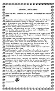 English Worksheet: test on the story The Great Fire of London