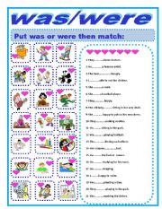 English Worksheet: WAS/WERE