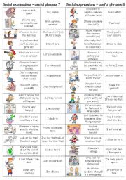 English Worksheet: Social expressions - useful phrases 7 & 8