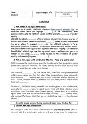 English Worksheet: an english test for 2nd form tunisian students. 