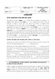 English Worksheet: for tunisian students 1 form