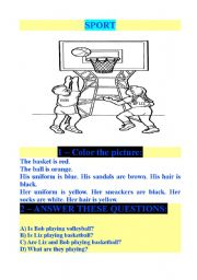 English worksheet: SPORT