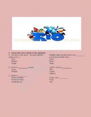 English Worksheet: RIO - the movie