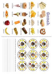 English Worksheet: Snack food