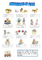 English Worksheet: PREPOSITIONS OF PLACE