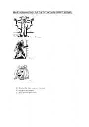 English worksheet: Halloween Rhyme exercise