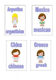 English Worksheet: countries and nationalities 2