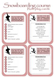 English Worksheet: Role play cards series: Booking a snowboarding tour