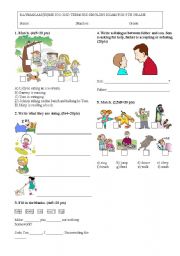 English Worksheet: 5th grade exam 2nd term