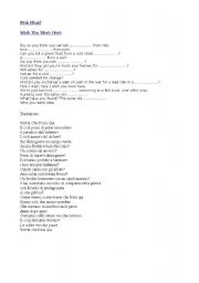 English Worksheets Pink Floyd Wish You Were Here