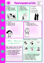 English Worksheet: Present Progressive and Story