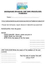 English worksheet: webquest charlie and the chocolate factory
