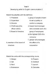 English Worksheet: test