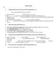 English Worksheet: Test Enterprise plus
