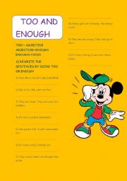 English Worksheet: too-enough