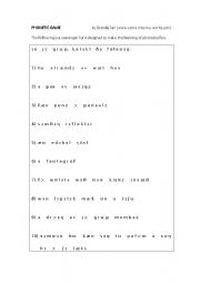 English Worksheet: PHONETIC GAME