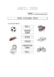 English Worksheet: Toys