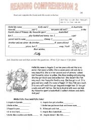 English Worksheet: reading comprehension 2