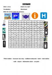 English Worksheet: word search buildings