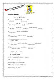 English worksheet: Grammar Review