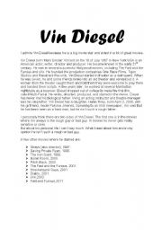 English Worksheet: Vin Diesel