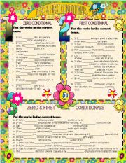 English Worksheet: zero & first conditionals