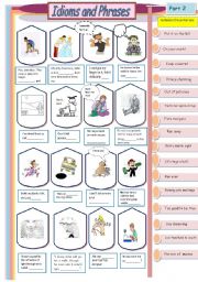 English Worksheet: Idioms and Phrases - part  2 / 6 