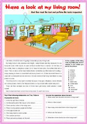 English Worksheet: Have a look at my living room!