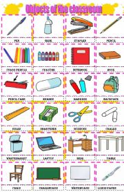 English Worksheet: Objects of the classroom