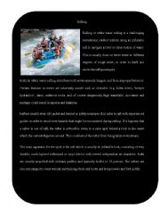 English Worksheet: Extreme Sport 2 ( Rafting)