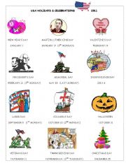 English Worksheet: USA HOLIDAYS