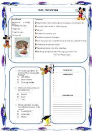 English Worksheet: food