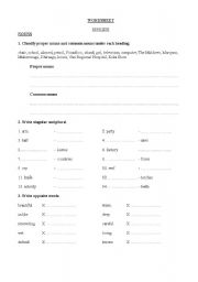 English worksheet: Nouns and Drafting questions
