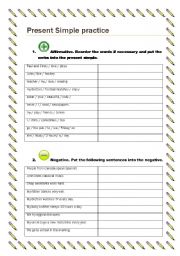 English Worksheet: Present simple practice for beginners and elementary
