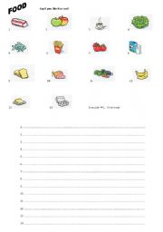 English Worksheet: Food I like or dont like