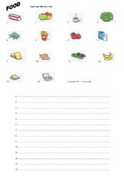 English worksheet: Food I like or dont like