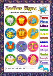 English Worksheet: Zodiac Signs