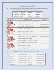 English Worksheet: Personality Types