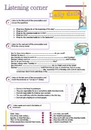 English Worksheet: Listening corner - daily routines (4 exercises**answer key**tapescripts)