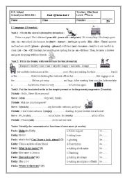 Mid term test n 1 for 7th form