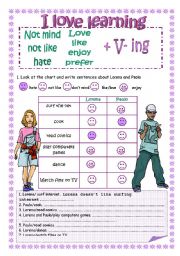 English Worksheet: I love learning