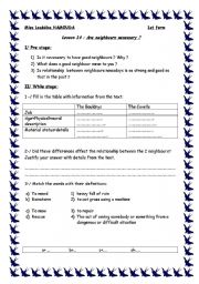 English Worksheet: Are neigbhours necessary