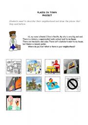English worksheet: Places in Town - Project