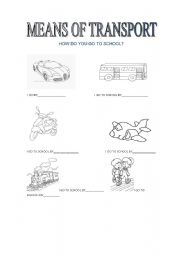 English worksheet: TRANSPORTS